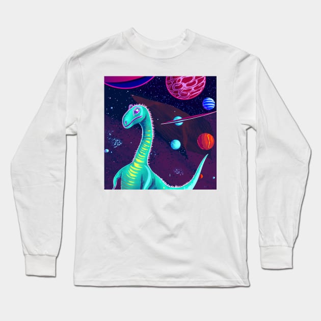 Space dinosaur Long Sleeve T-Shirt by zajkart